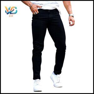 Slim Fit Stretchy Jeans Skinny Flex Denim Pants Ripped Designer Classic